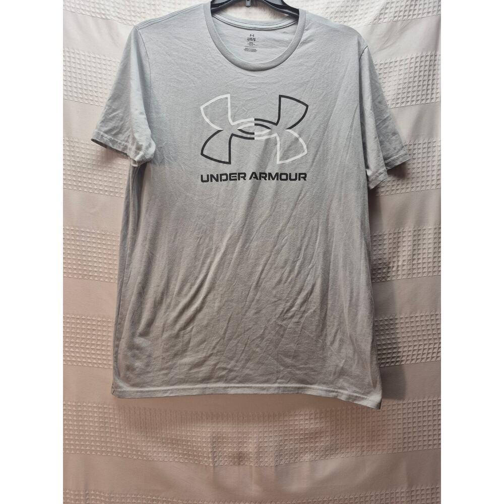 Under Armour T-Shirt Mens Size Large Gray Short Sleeve Crew Neck Stretch 7413